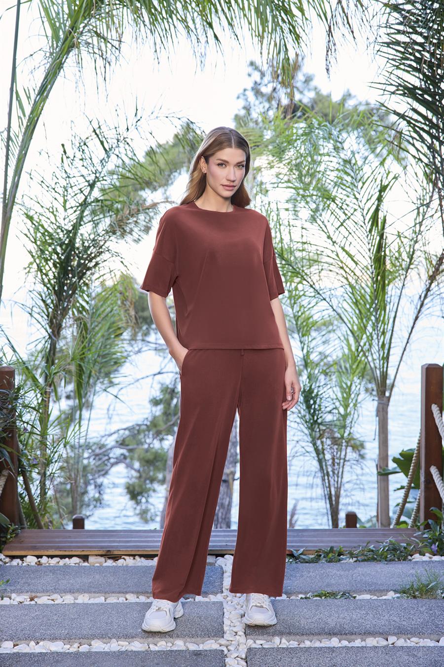 Kısa Kollu Bisiklet Yaka Alt Üst Takım