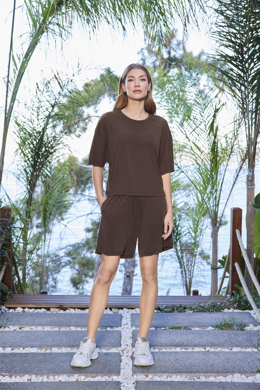 Kısa Kollu Bisiklet Yaka Alt Üst Takım