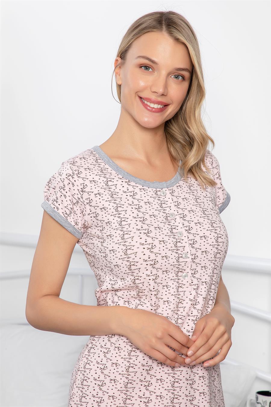 Desenli Önü Düğmeli 