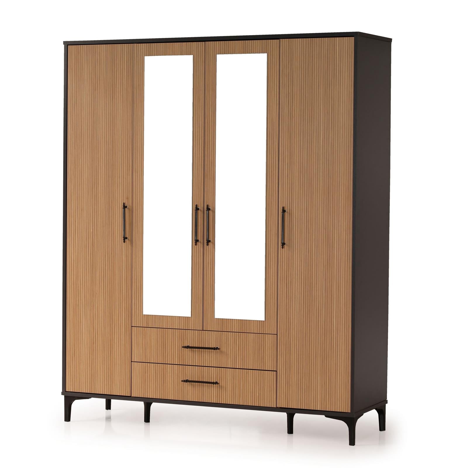 Cagiz DLP.1016 Neva 4 Kapaklı Dolap Antrasit-Meşe