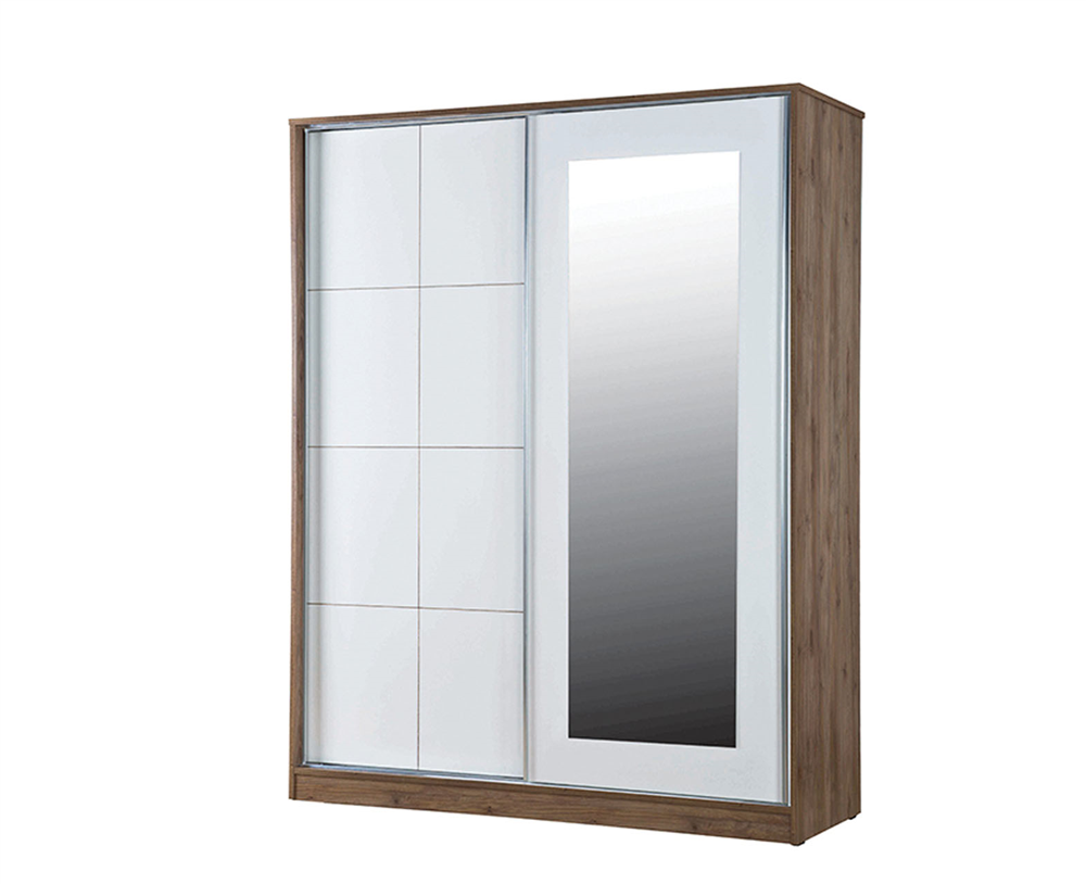 Cagiz Ekin 165cm Sürgülü Dolap / Ceviz - Beyaz
