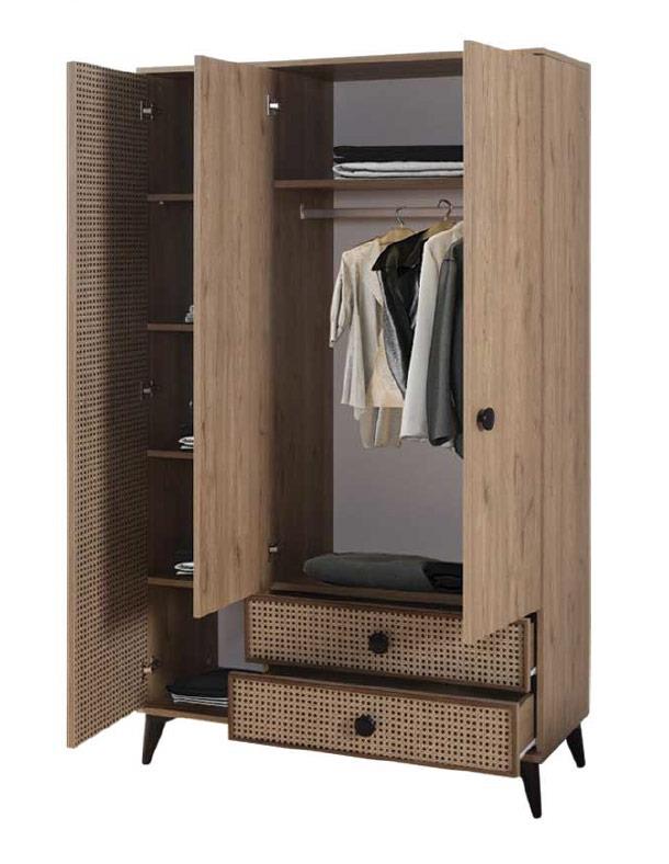 Cagiz Rüya 120 Cm 3 Kapılı Dolap / Hazeran