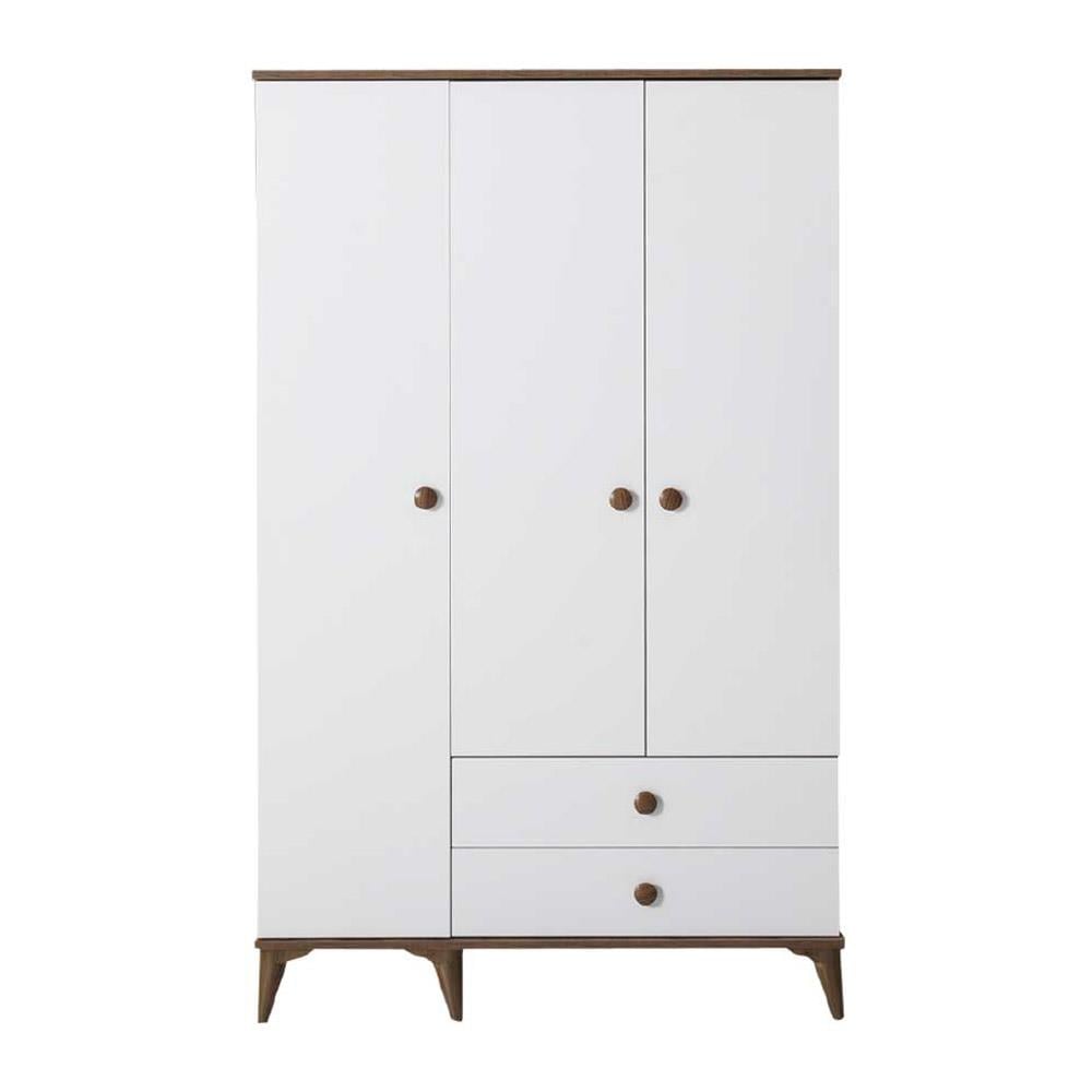 Cagiz Rüya 3 120 Cm Kapılı Dolap - Ceviz - Beyaz
