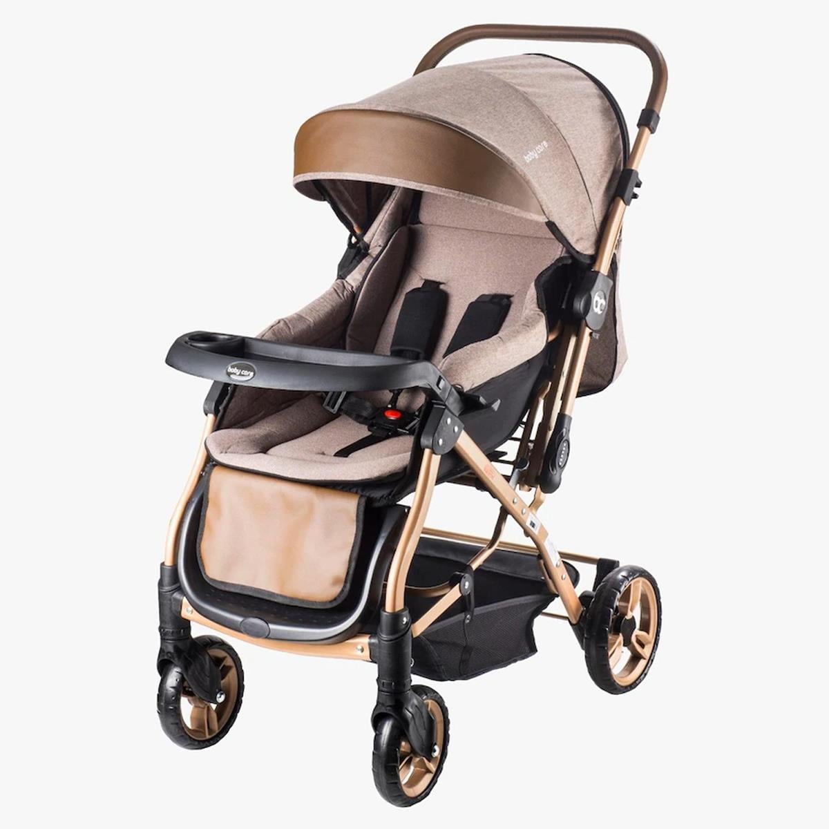 Baby Care BC65 Gold Kahve Capron Çift Yönlü Puset