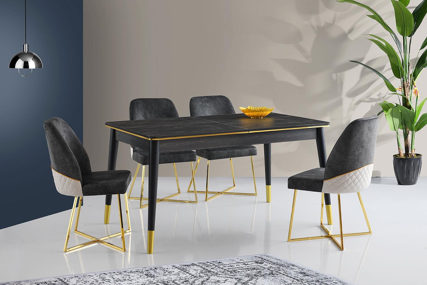 Karataş FL-1111 Flora Masa Rebap/Siyah-Gold