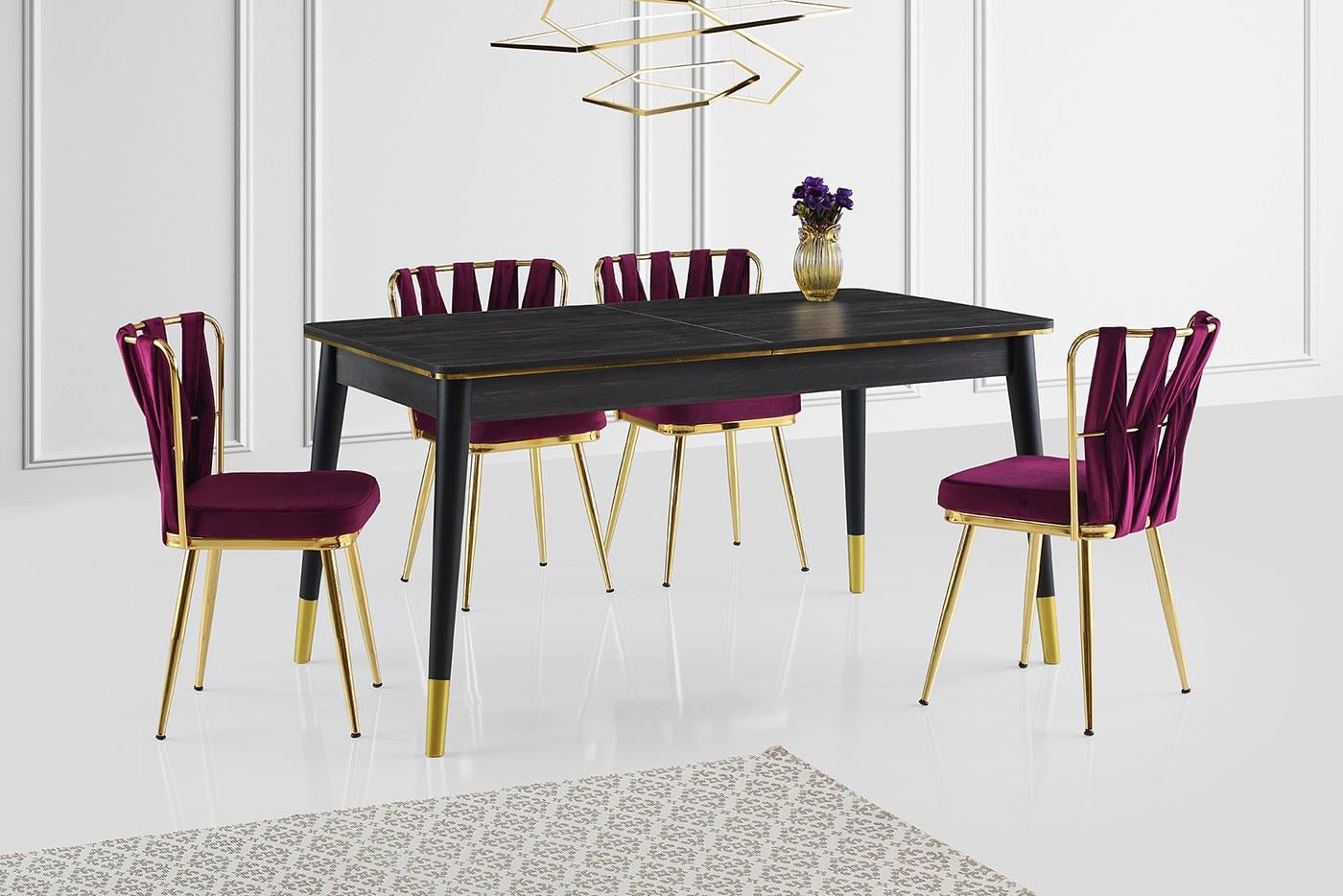 Karataş FL-1111 Flora Masa Rebap/Siyah-Gold