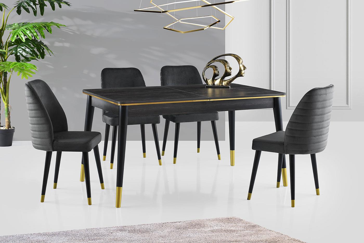 Karataş FL-1111 Flora Masa Rebap/Siyah-Gold