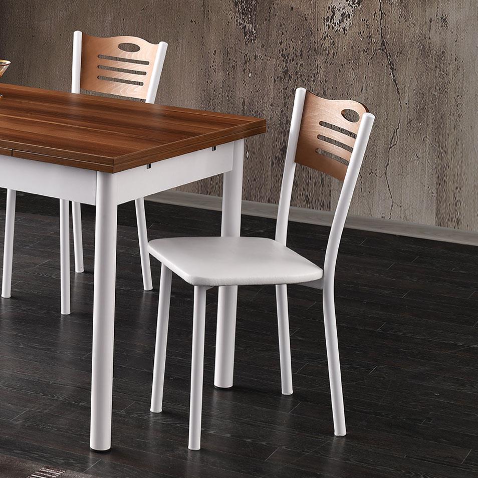 Karatas Ps-1301 Polo Sandalye Cevız/beyaz