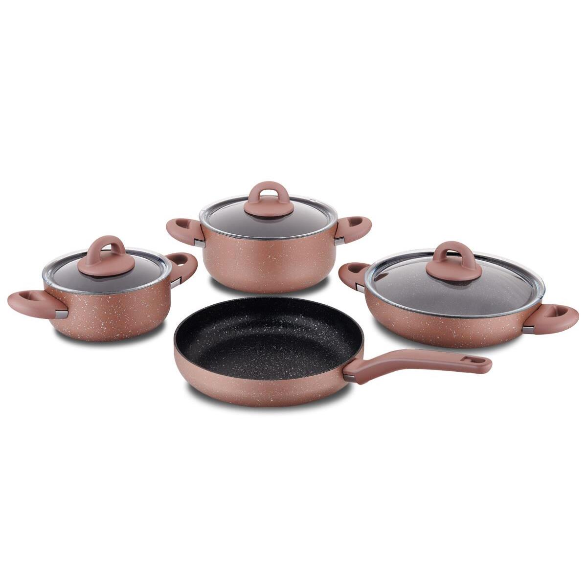 Korkmaz A2894 Bella Granit Rosegold 7 Parça Tencere Seti