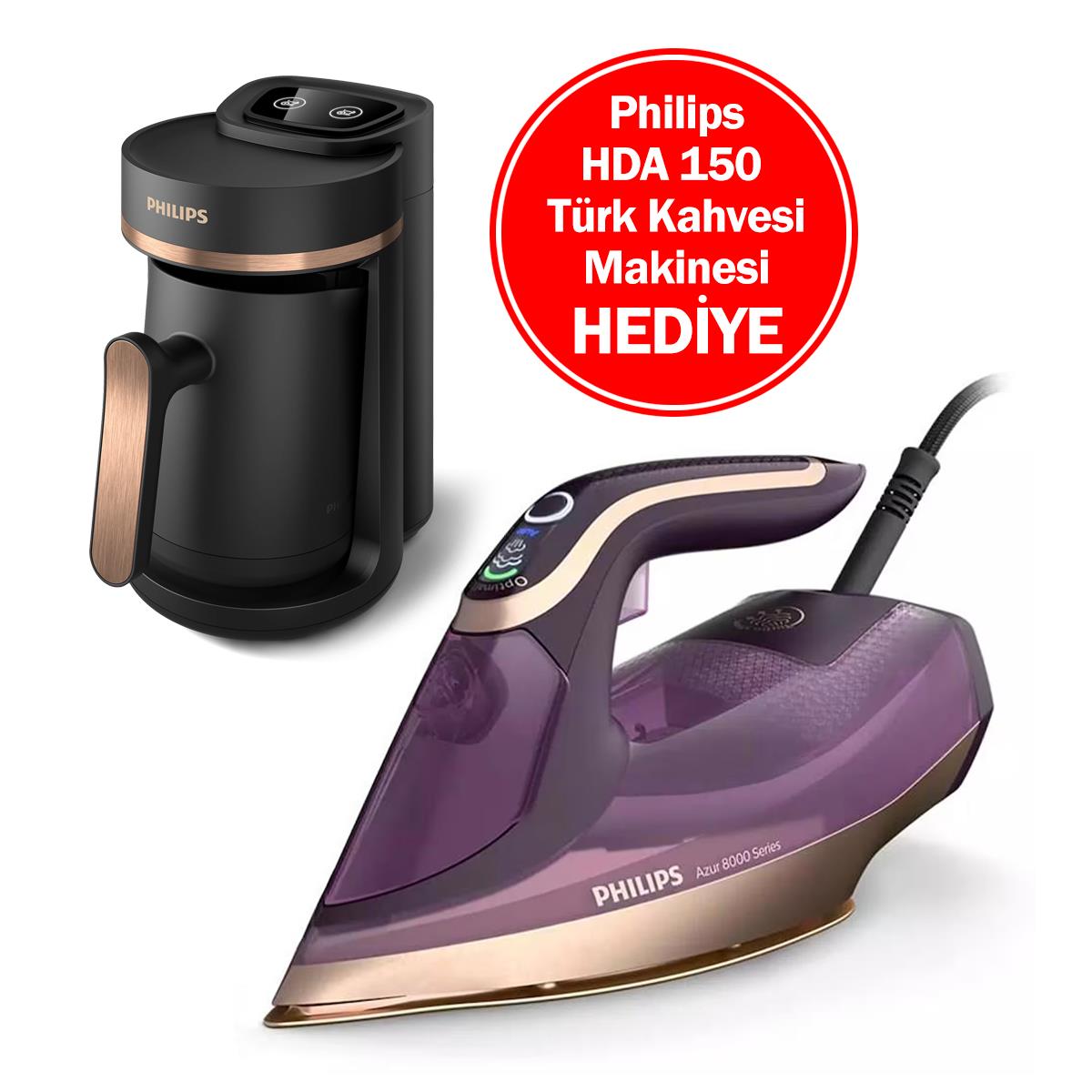 Philips BXA0069/00 DST8040/30 Ütü & HDA150 Cezve Hediyeli