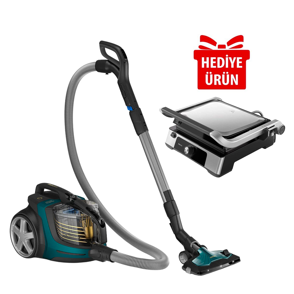 Philips BXA0077/00, XB9185/07 Toz Torbasız Süpürge (HD6301/90 Tost Makinesi Hediyeli)