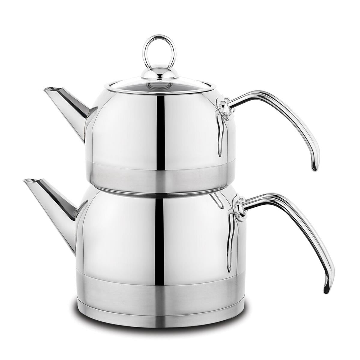 Schafer Ada Metal Çaydanlık Takımı (Büyük) 4 Parça Inox06