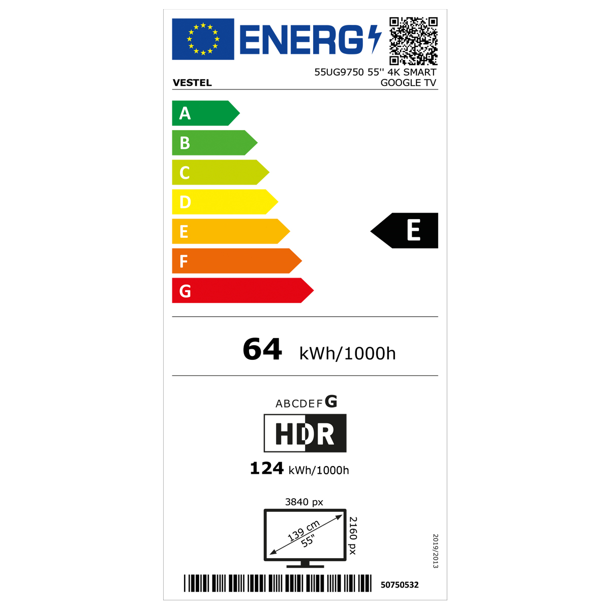 Vestel 55UG9750 55 4K Smart Google TV 20300422
