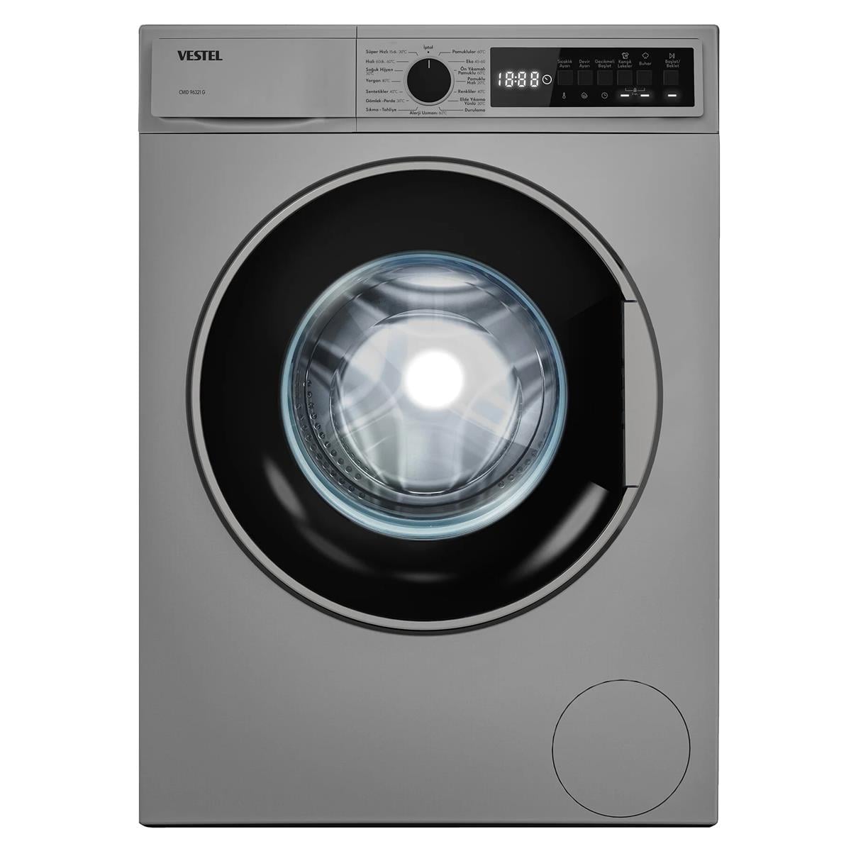 Vestel CMID 96321G A Sınıfı 1200 Devir 9Kg Gri Çamaşır Makinesi