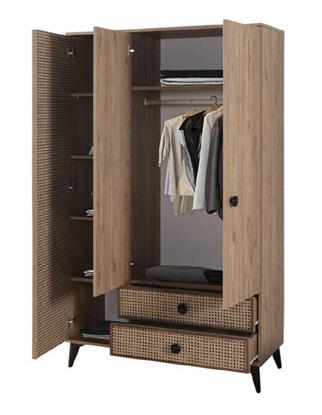 Cagiz Rüya 120 Cm 3 Kapılı Dolap / Hazeran