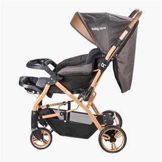Baby Care BC65 Gold Kahve Capron Çift Yönlü Puset