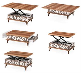 Karatas AC-9504 Ada Çekmeceli Sihirli Sehpa Ceviz-Ceviz