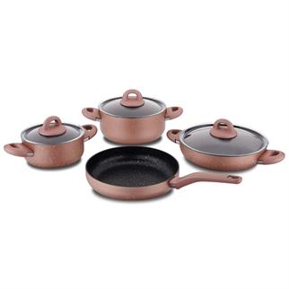 Korkmaz A2894 Bella Granit Rosegold 7 Parça Tencere Seti