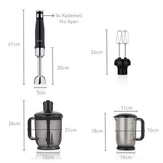 Korkmaz A449 Performix Mega Siyah Blender Set