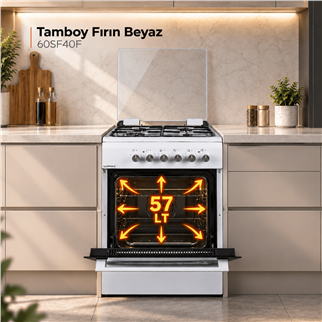 Luxell Atlantis 60SF40F Beyaz Solo Fırın