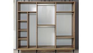 Marcabella Toprak 6 Kapılı Dolap Yatak Odası Takımı - Başlıklı