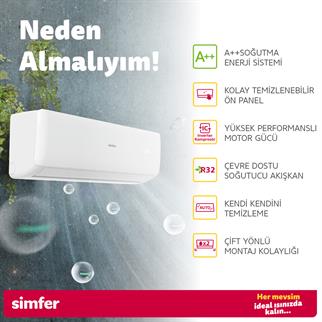 Simfer SV-4102I A++ 18000 BTU Inverter Duvar Tipi Klima