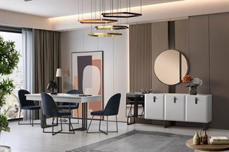 Vize Lucca Yemek Odası Takımı Sandalyeli