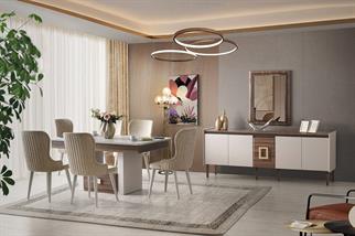 Vize Mabel Yemek Odası Takımı Sandalyeli