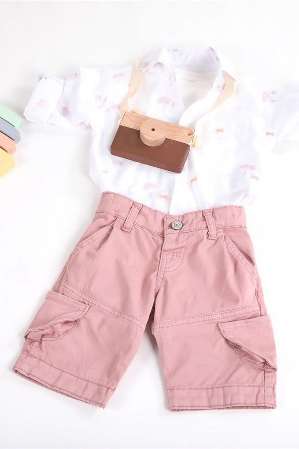 Ağaç Desenli Pamuklu Gömlek