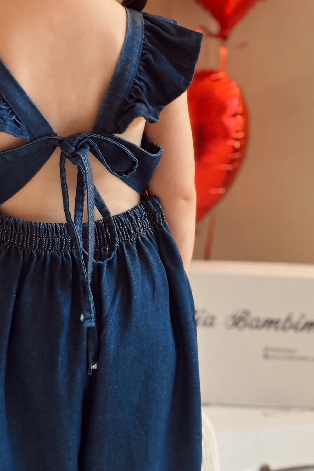 Amora Denim Kız Çocuk Tulum Lacivert