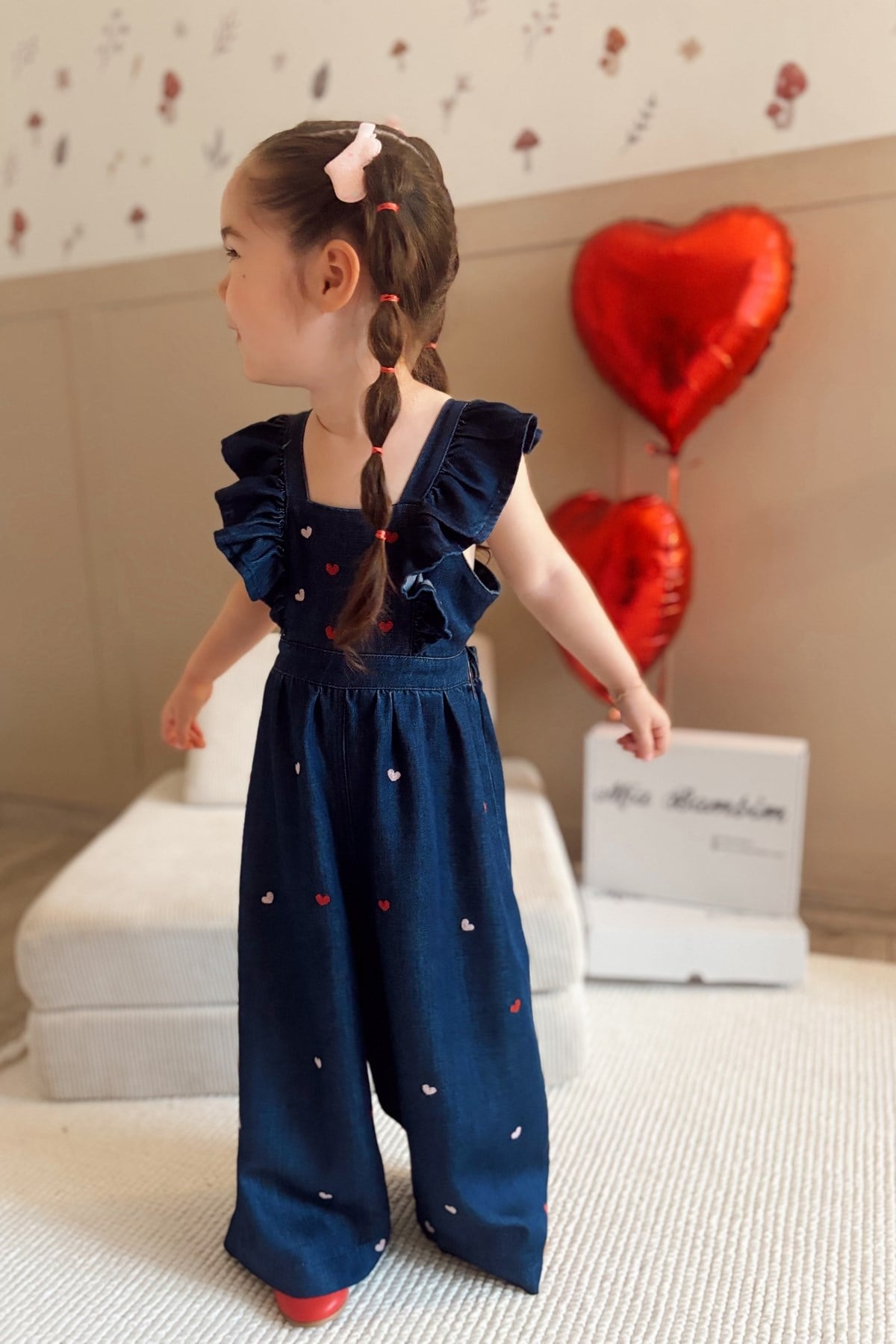 Amora Denim Kız Çocuk Tulum Lacivert