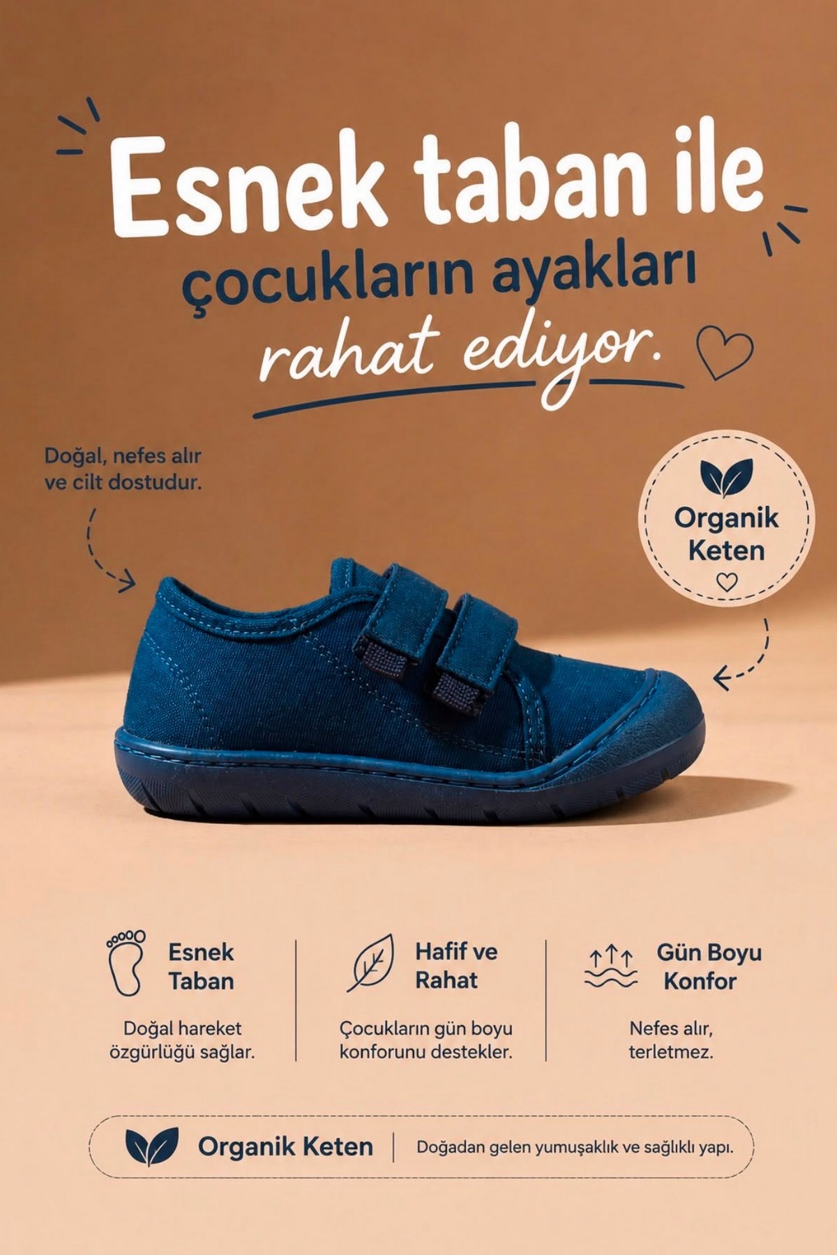 Esnek Taban Kreş Ayakkabısı Lacivert