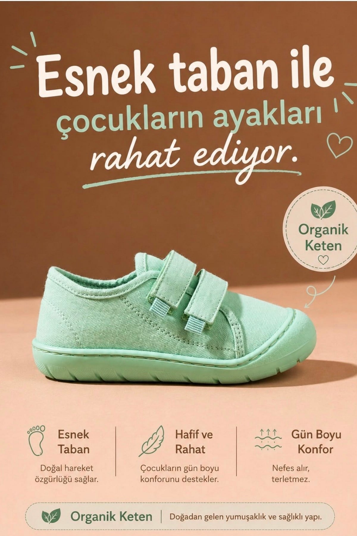 Esnek Taban Kreş Ayakkabısı Su Yeşili