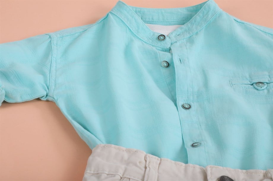 Hakim Yaka Mint Renk Erkek Gömlek