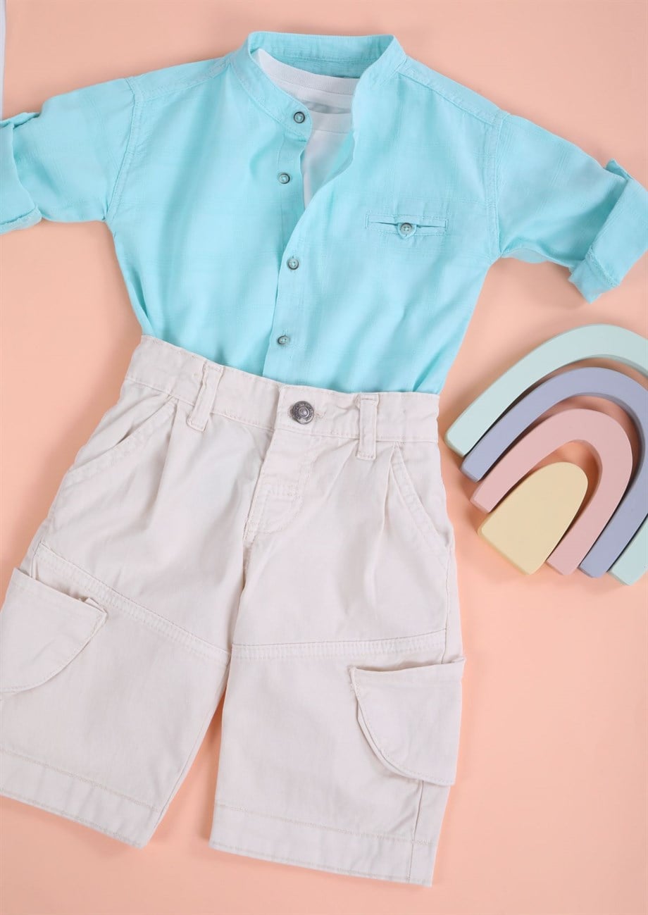 Hakim Yaka Mint Renk Erkek Gömlek