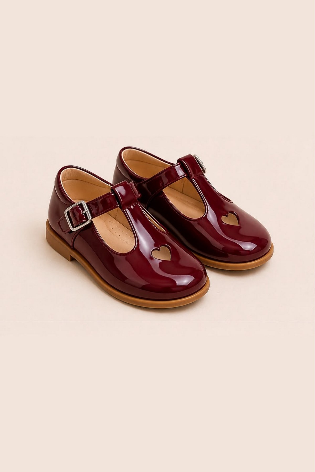 Kalp Model Kız Çocuk Ayakkabı Bordo