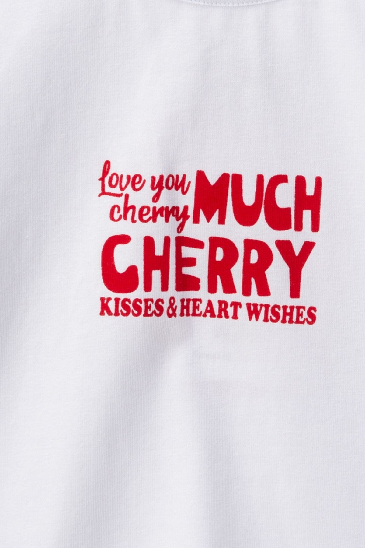 Kalp Nakışlı Şort Tshirt Takım Kırmızı