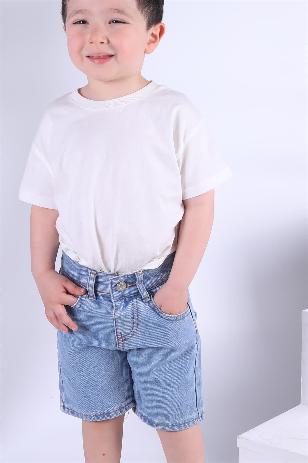 Kot Şort Unisex Mavi