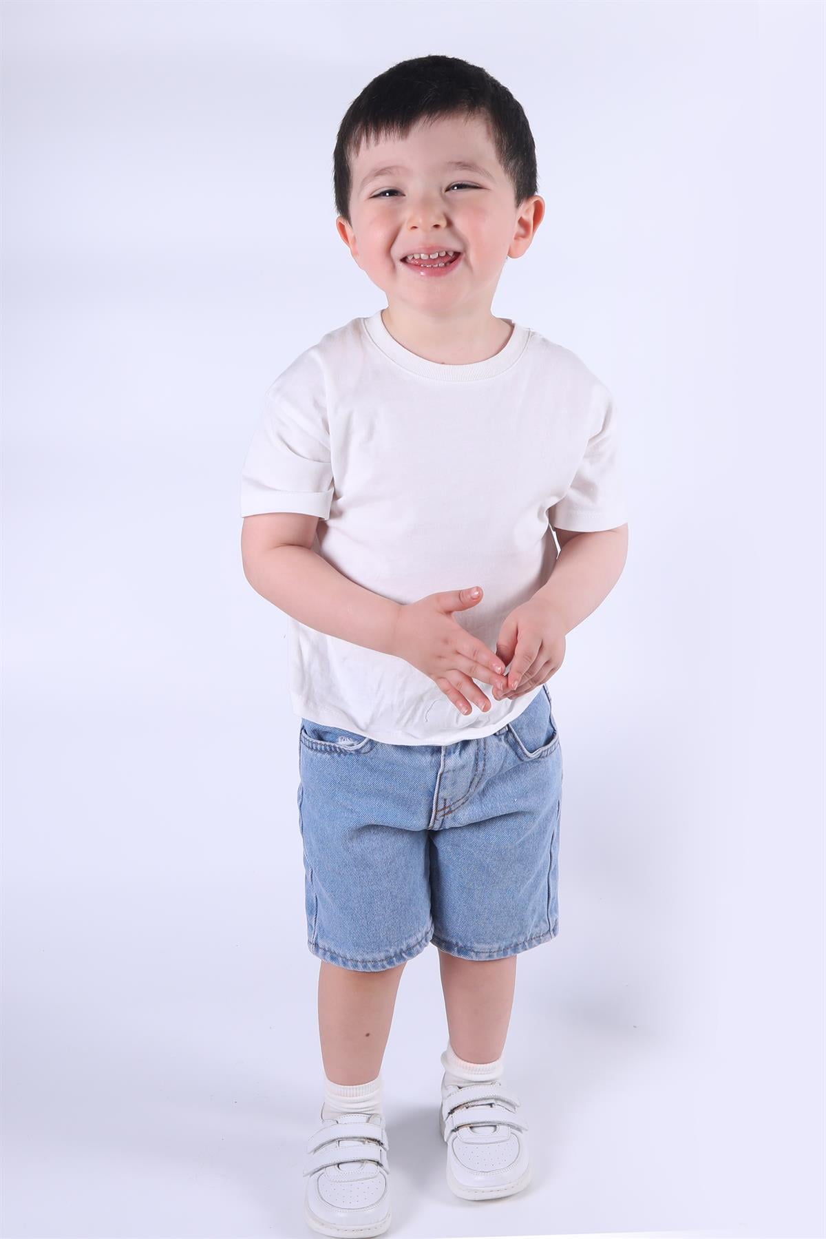 Kot Şort Unisex Mavi