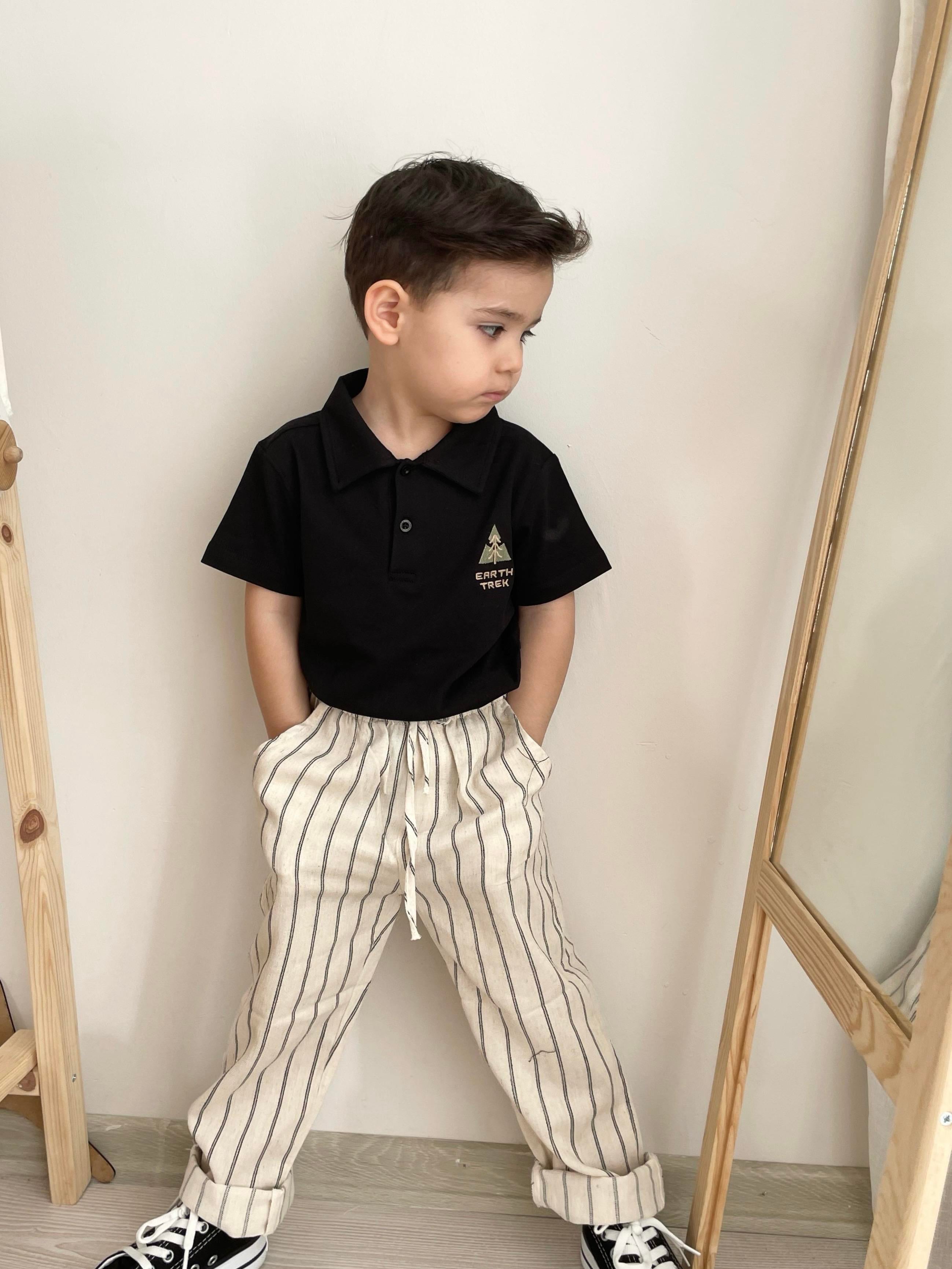 Nakışlı Polo Yaka T-shirt Siyah