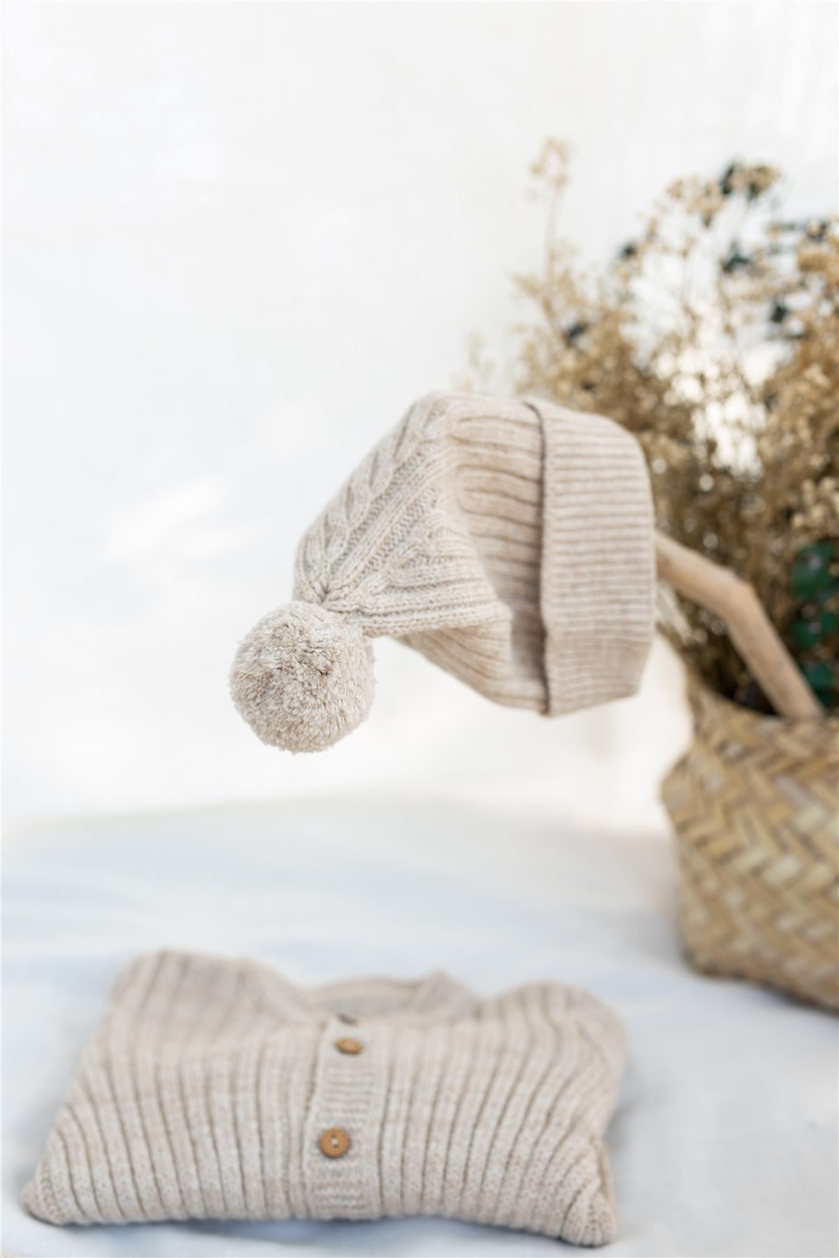 Triko Bereli Tulum Bebek Set Kahverengi