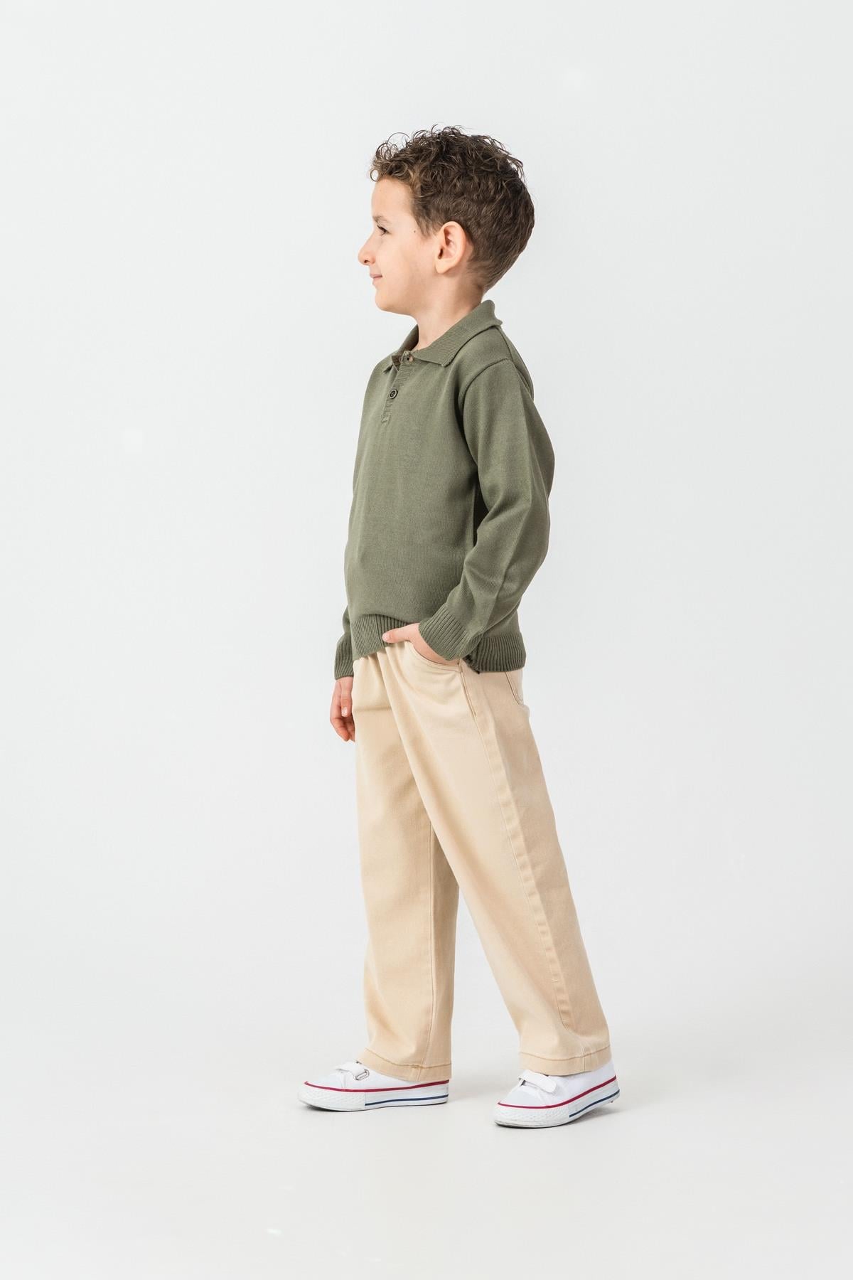Triko Kazak Pantolon Erkek Çocuk Takım Yeşil