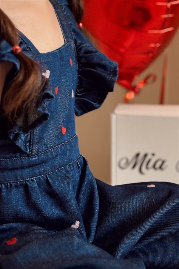 Amora Denim Kız Çocuk Tulum Lacivert