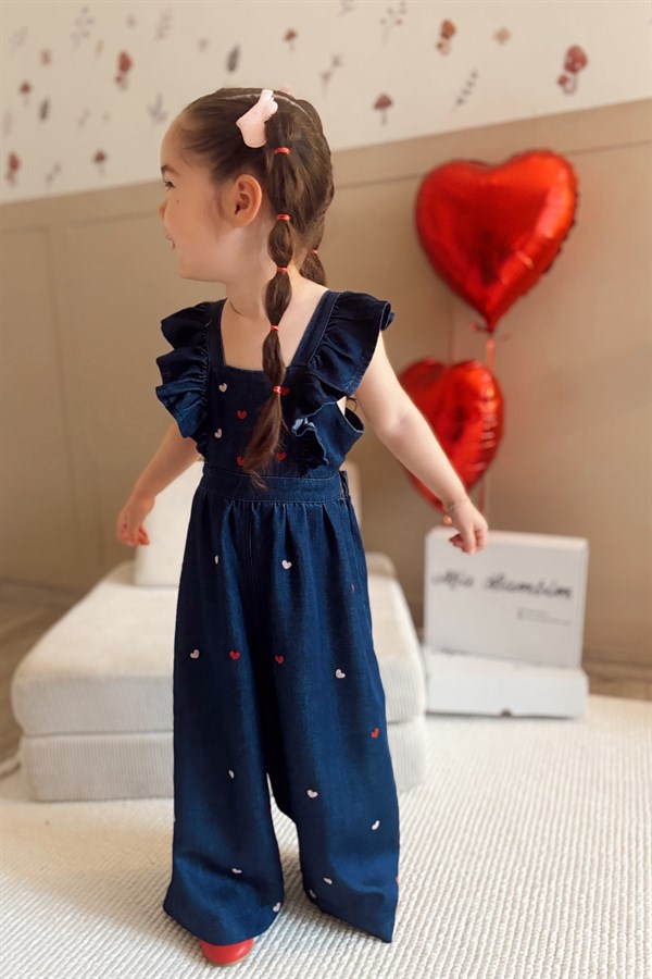Amora Denim Kız Çocuk Tulum Lacivert