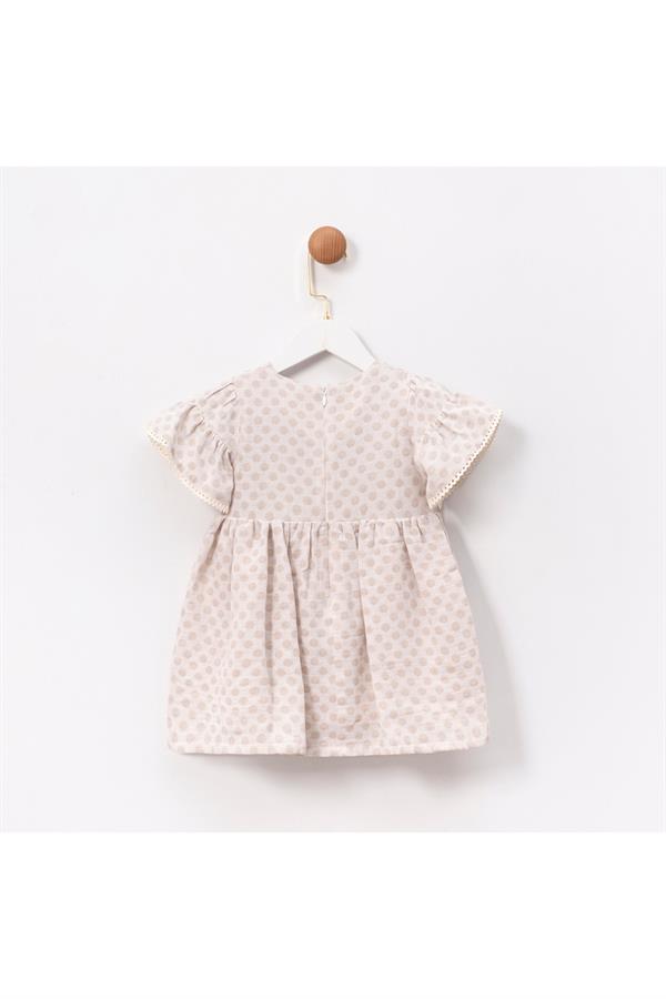 Çiçek İşlemeli Kız Çocuk Elbise Çok Renkli