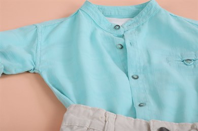 Hakim Yaka Mint Renk Erkek Gömlek