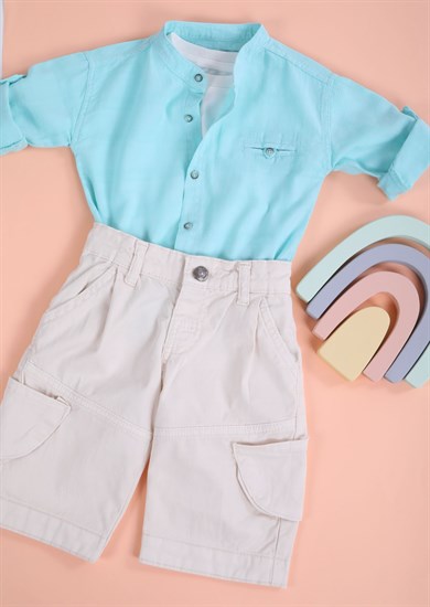 Hakim Yaka Mint Renk Erkek Gömlek