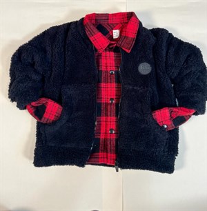 Kış Yünü Peluş Hırka Unisex Siyah