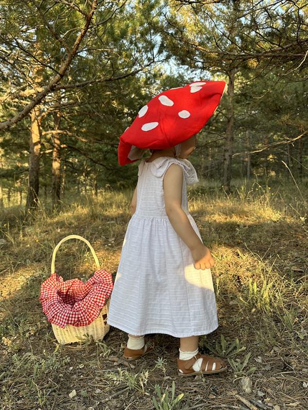 Kolları Fiyonk Detaylı Kız Bebek Elbise