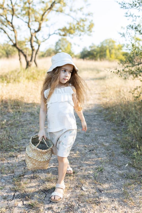 Önü Büzgülü Askılı Bluz Ekru